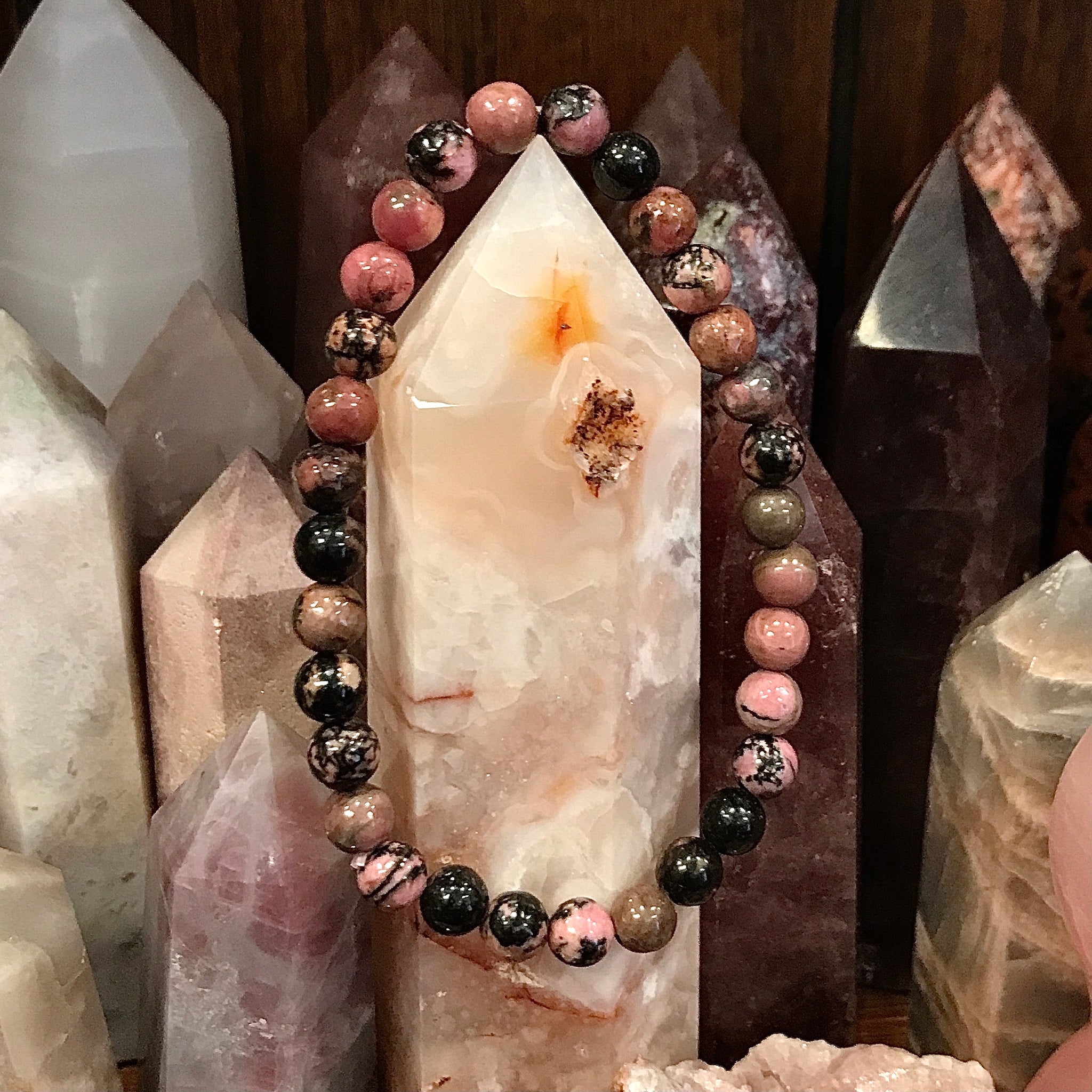 Rhodonite 6mm Stackable Bracelet