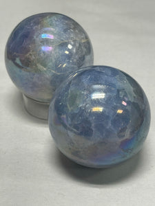 Blue Calcite Aura Finish 38mm Sphere