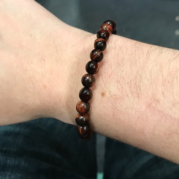 Red Tiger Eye 6mm Macrame Closure Bracelet