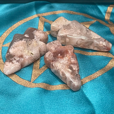 Flower Agate Arrowhead Carving