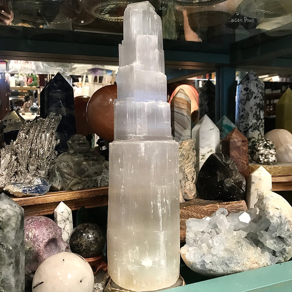 Selenite Tapered Lamp