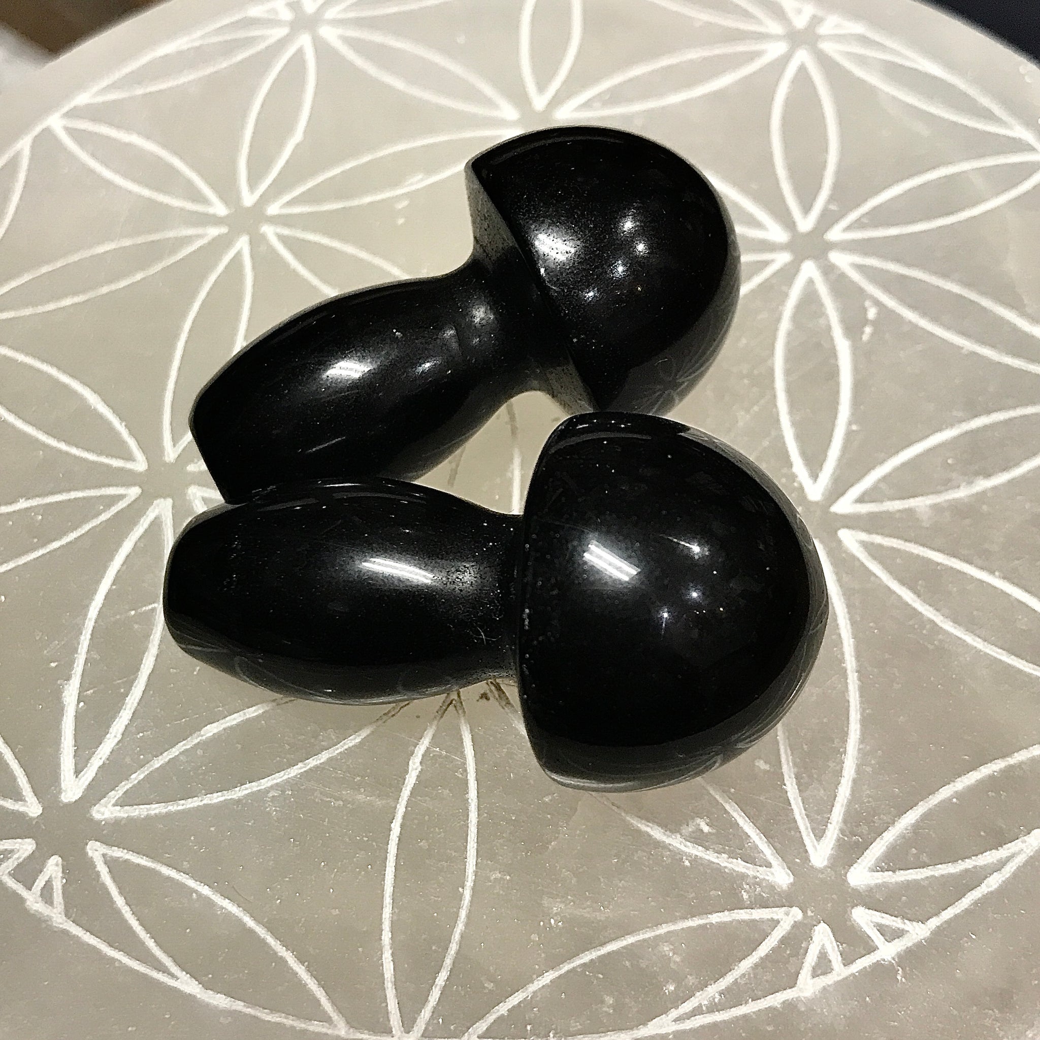 Obsidian 1.75” Mushroom Carving