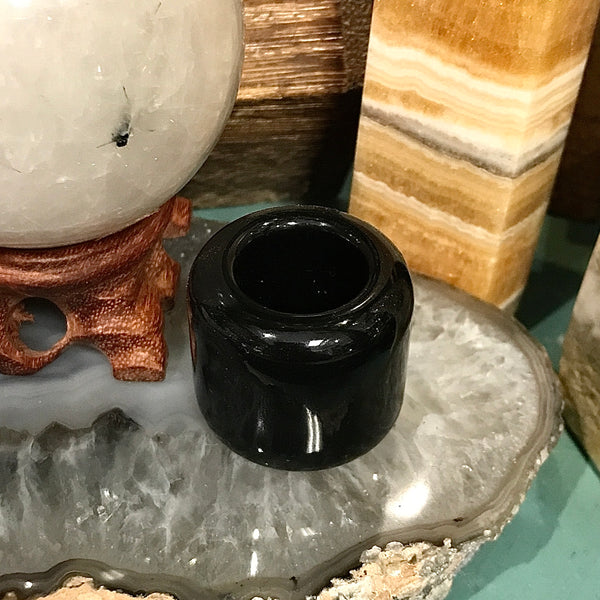 Ceramic Chime Candle Holder Black 7/8”