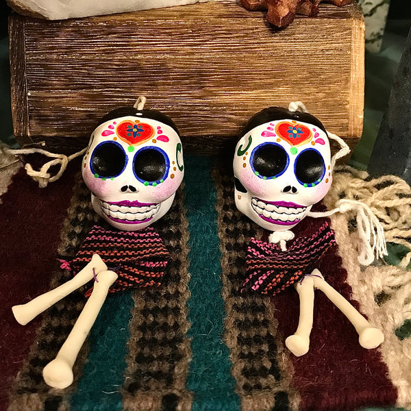 Sugar Skull Sculpture Handmade in Mexico