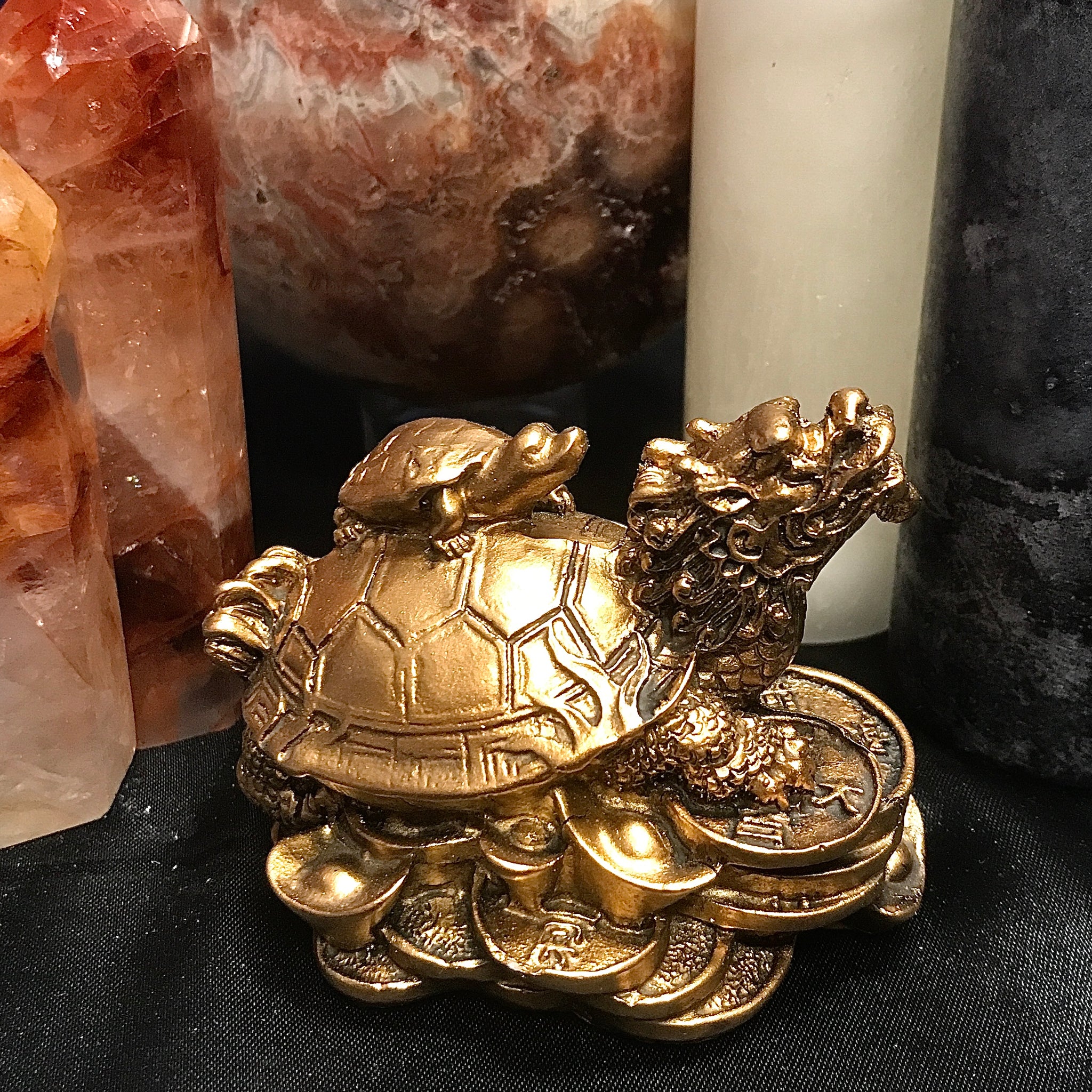 Money Turtle Gold Finish Statue