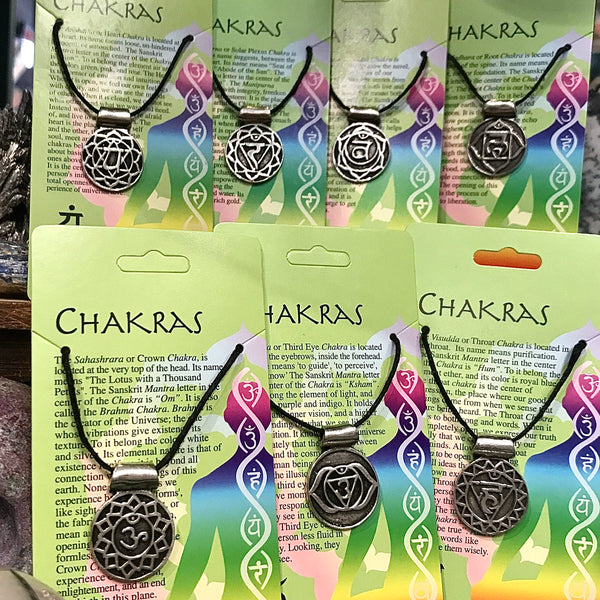 Chakra Pendant Necklace Silver Plated Brass