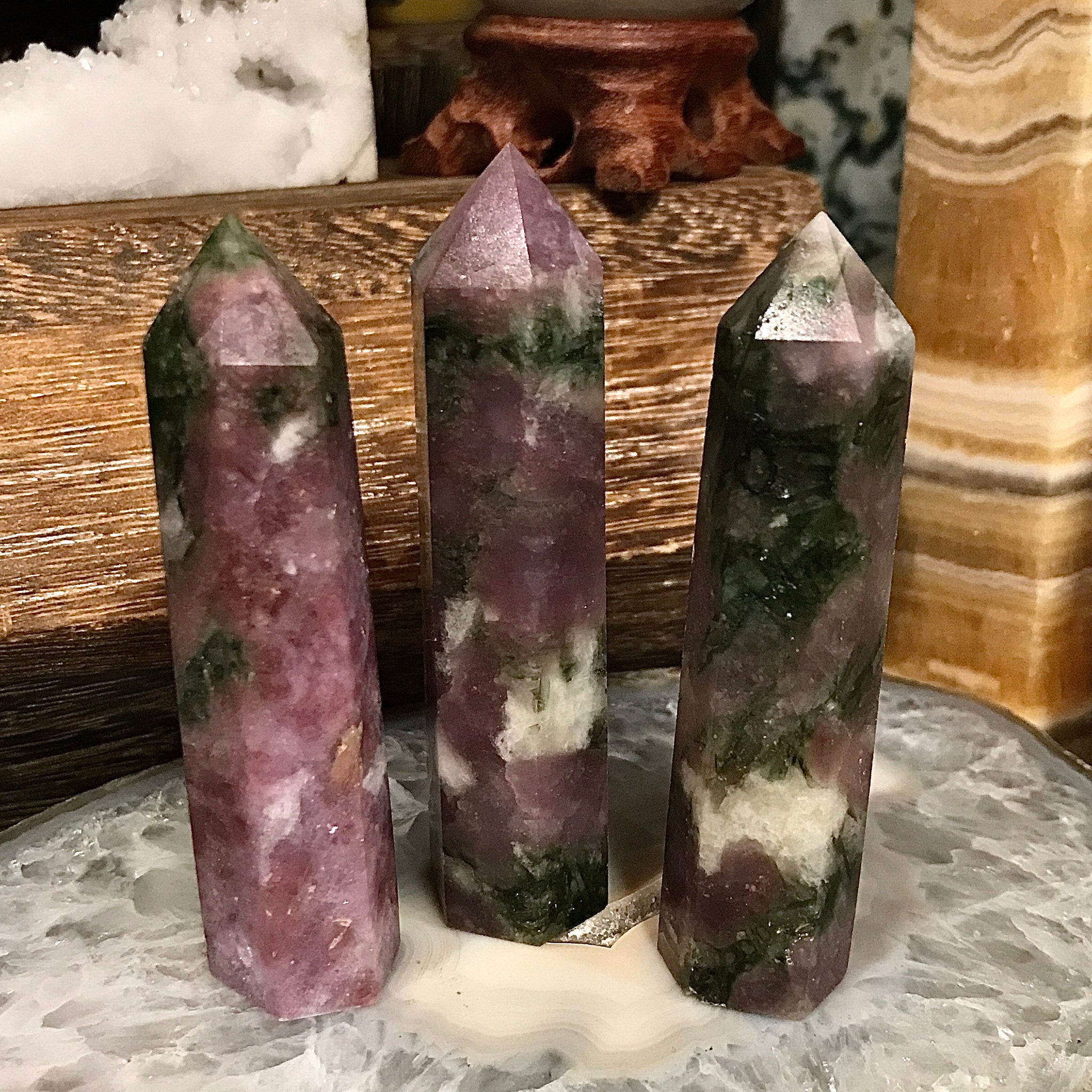 Pink and Green Tourmaline Generator Tower