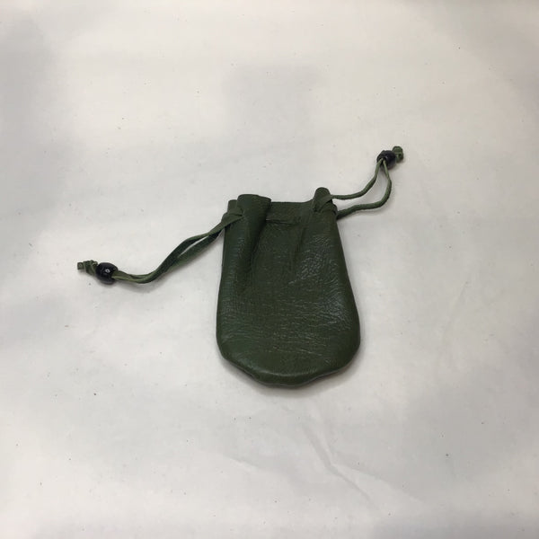 Leather Mojo Pouch with Drawstring Closure