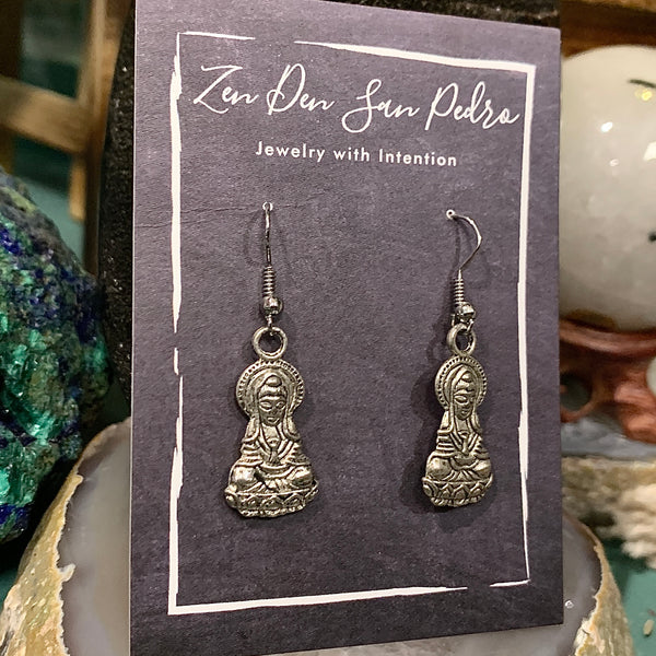 Buddha Silver Plate Earrings