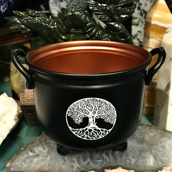Tree of Life Copper Lined Cauldron 4 Inch