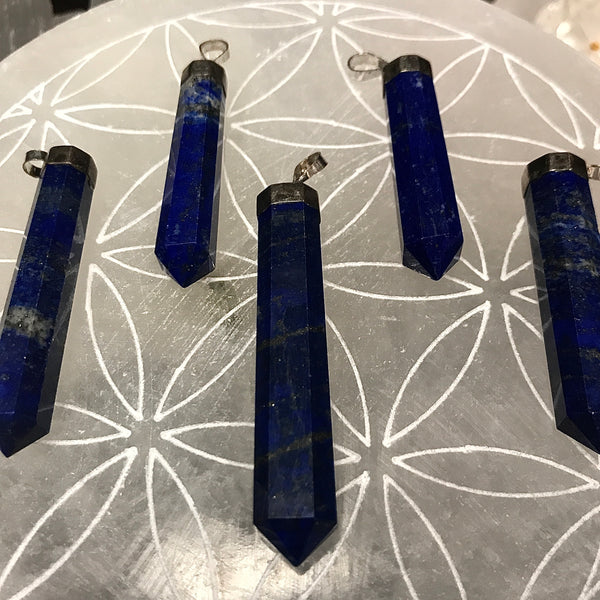 Lapis Lazuli Sterling Silver Terminated Pendant 2 to 2.5 Inch