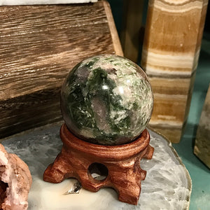 Pink and Green Tourmaline Generator Sphere