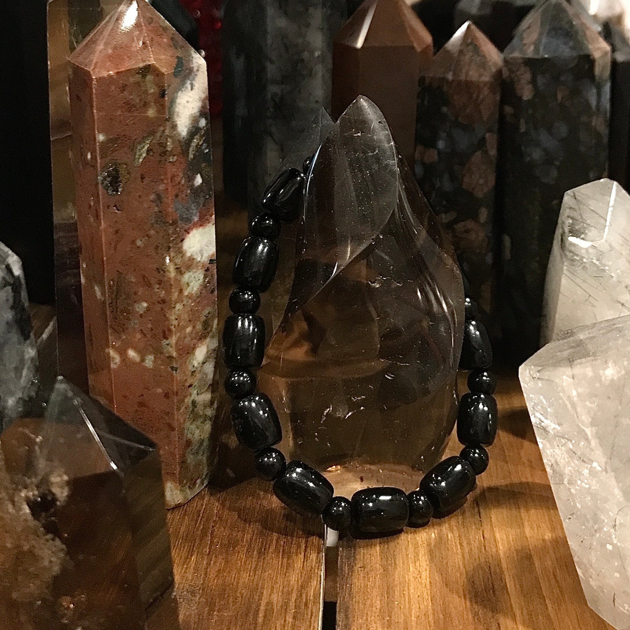 Obsidian Beaded Stackable Bracelet
