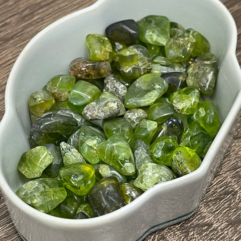 Peridot Tumbled Pocket Stone from Arizona 4mm to 4.5mm