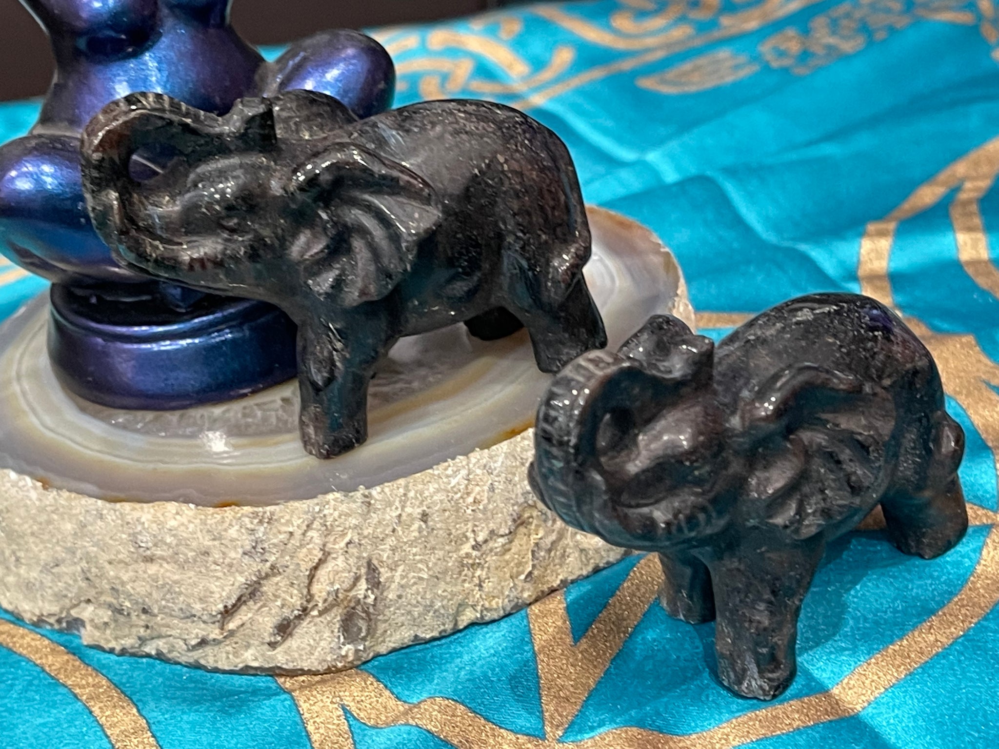 Garnet Elephant Carving