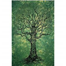 Tree of Life Green Tapestry 44x72 inch