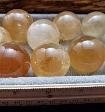 Honey Yellow Calcite sphere 40mm to 45mm