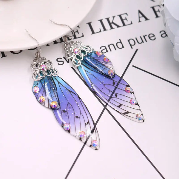 New Handmade Fairy Wing Earrings Insect Butterfly Wing