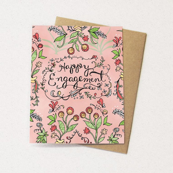 Happy Engagement Card, Engagement Greeting Card, Paper goods, bridal shower card