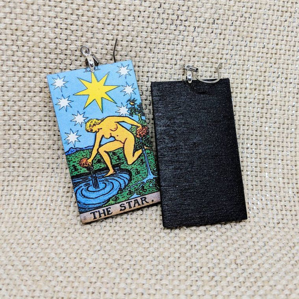 Tarot Card Earrings / The Star Earrings / Tarot Gift / Tarot Earrings / Hypoallergenic / Witch Jewelry / Rider Waite Deck