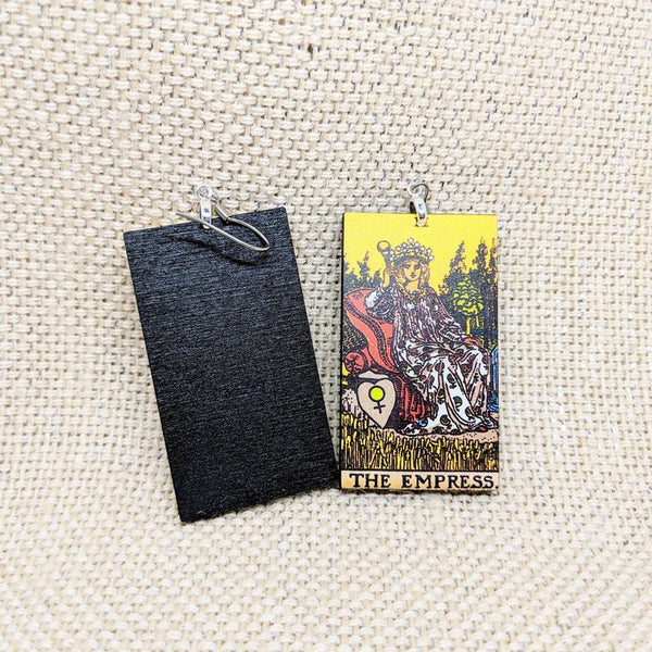 Tarot Card Earrings / The Empress Earrings / Tarot Gift / Psychic Gift / Tarot Earrings / Hypoallergenic / Witch Jewelry / Rider Waite Deck