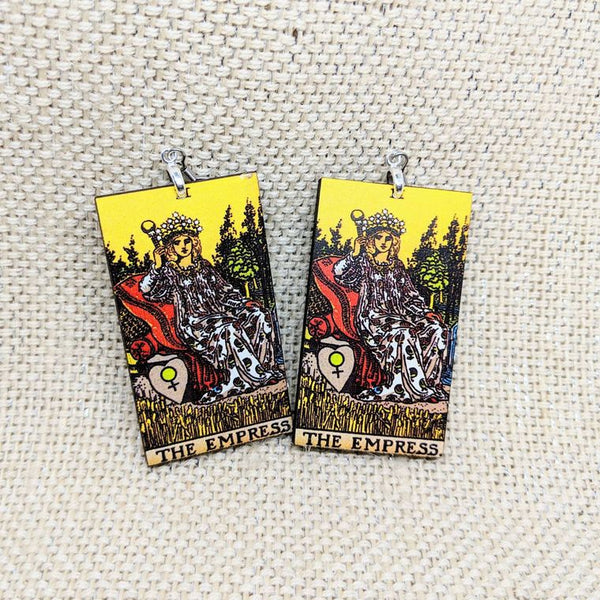 Tarot Card Earrings / The Empress Earrings / Tarot Gift / Psychic Gift / Tarot Earrings / Hypoallergenic / Witch Jewelry / Rider Waite Deck