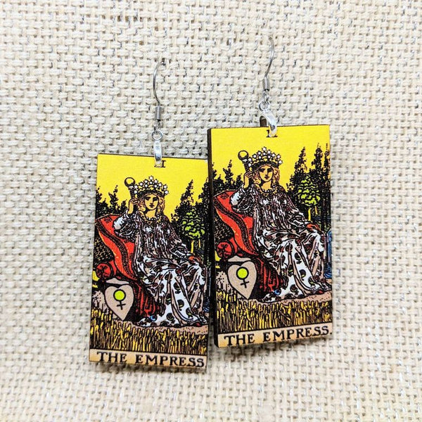 Tarot Card Earrings / The Empress Earrings / Tarot Gift / Psychic Gift / Tarot Earrings / Hypoallergenic / Witch Jewelry / Rider Waite Deck