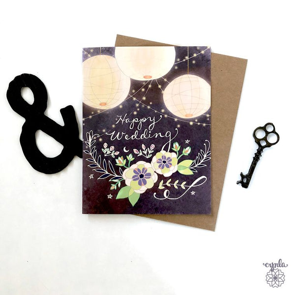 Wedding Lanterns Card - wedding greeting cards