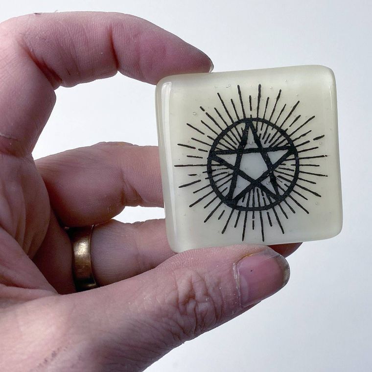 Pentagram Fused Glass Magnet