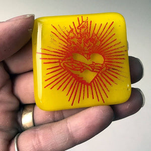 Sacred Heart Fused Glass Magnet