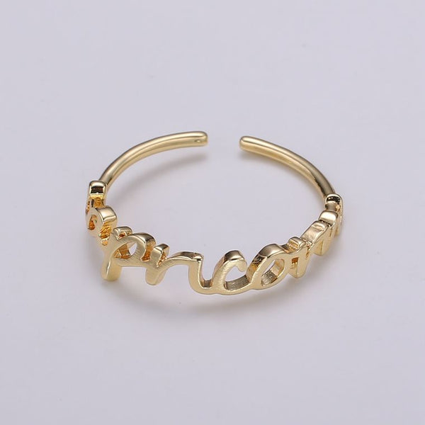 Dainty Minimalist Gold Zodiac Word Adjustable Ring