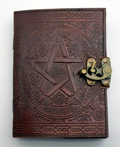 Brown Pentagram Leather Embossed Journal