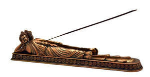 Buddha Lying Down Copper Colored Incense Burner