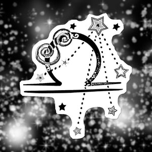 Libra Symbol and Constellation Vinyl Sticker, Zodiac Sticker