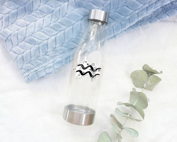 Aquarius Symbol and Constellation Vinyl Sticker, Zodiac Sticker