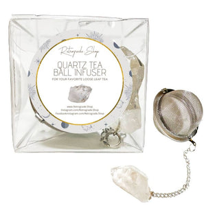 Clear Quartz Crystal Gemstone 2-Inch Tea Ball Infuser
