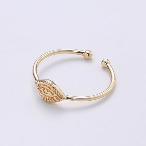 Golden Evil Eye Cuff Ring