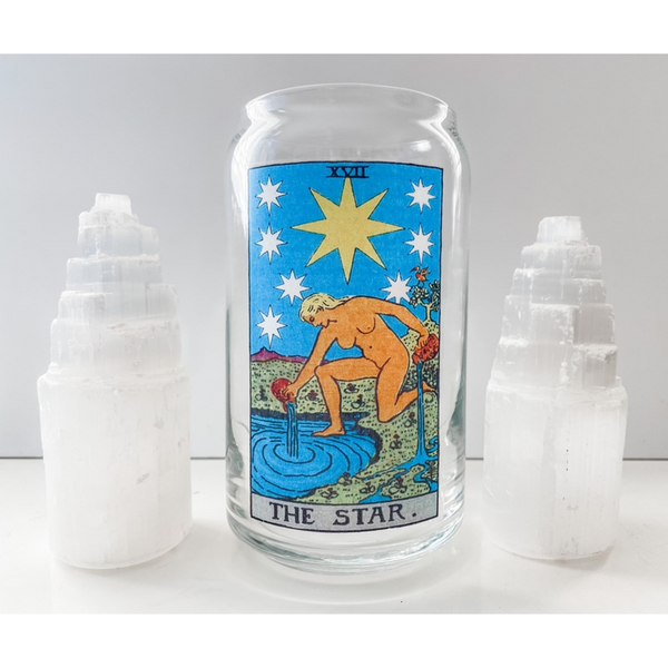 The Star Tarot Card Glass Tumbler - 16 oz
