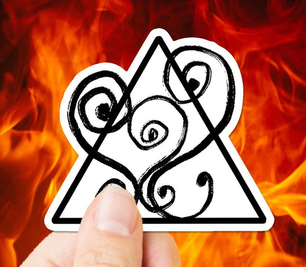 Leo Symbol with Constellation and Fire Element Vinyl Stickers, 2 stickers