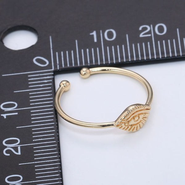 Golden Evil Eye Cuff Ring