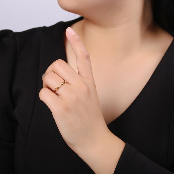 Dainty Minimalist Gold Zodiac Word Adjustable Ring