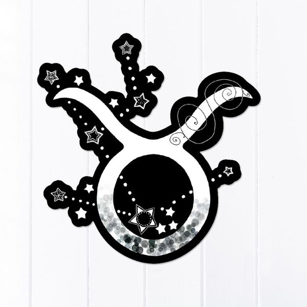 Taurus Symbol with Constellation and Earth Element Vinyl Stickers, 2 stickers