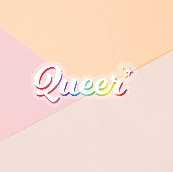 Queer Pride clear 4" sticker - LGBT Pride sticker