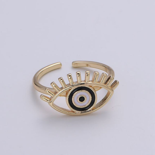 Evil Eye Golden Cuff Ring