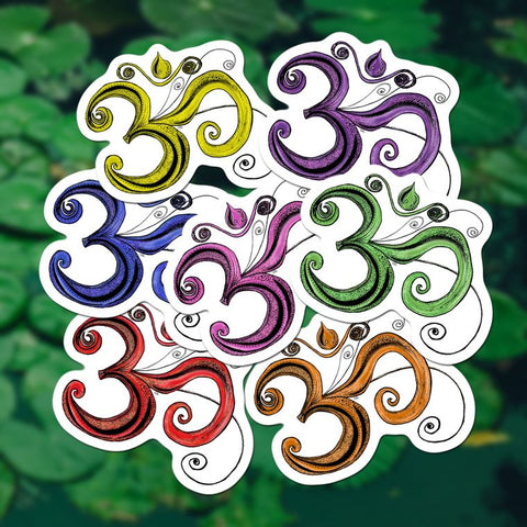 Om Waterproof Sticker Aum Stickers, Mind Body and Spirit Union, Yoga, Meditation Chant