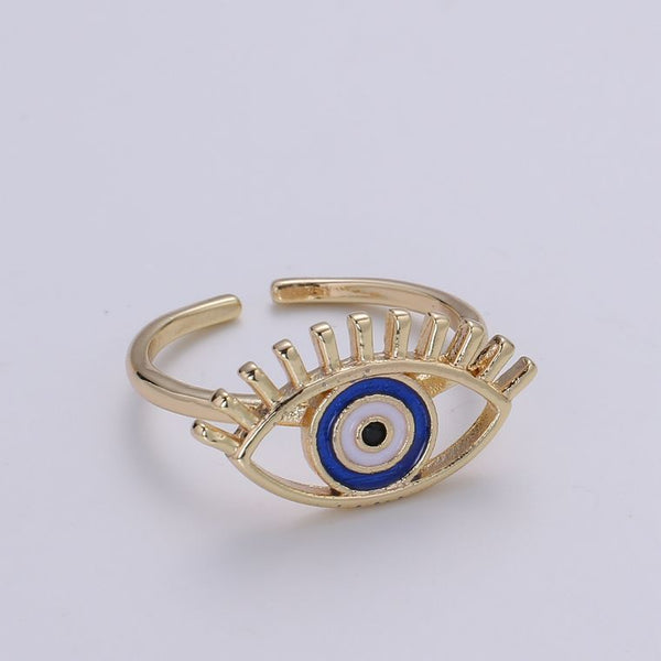 Evil Eye Golden Cuff Ring
