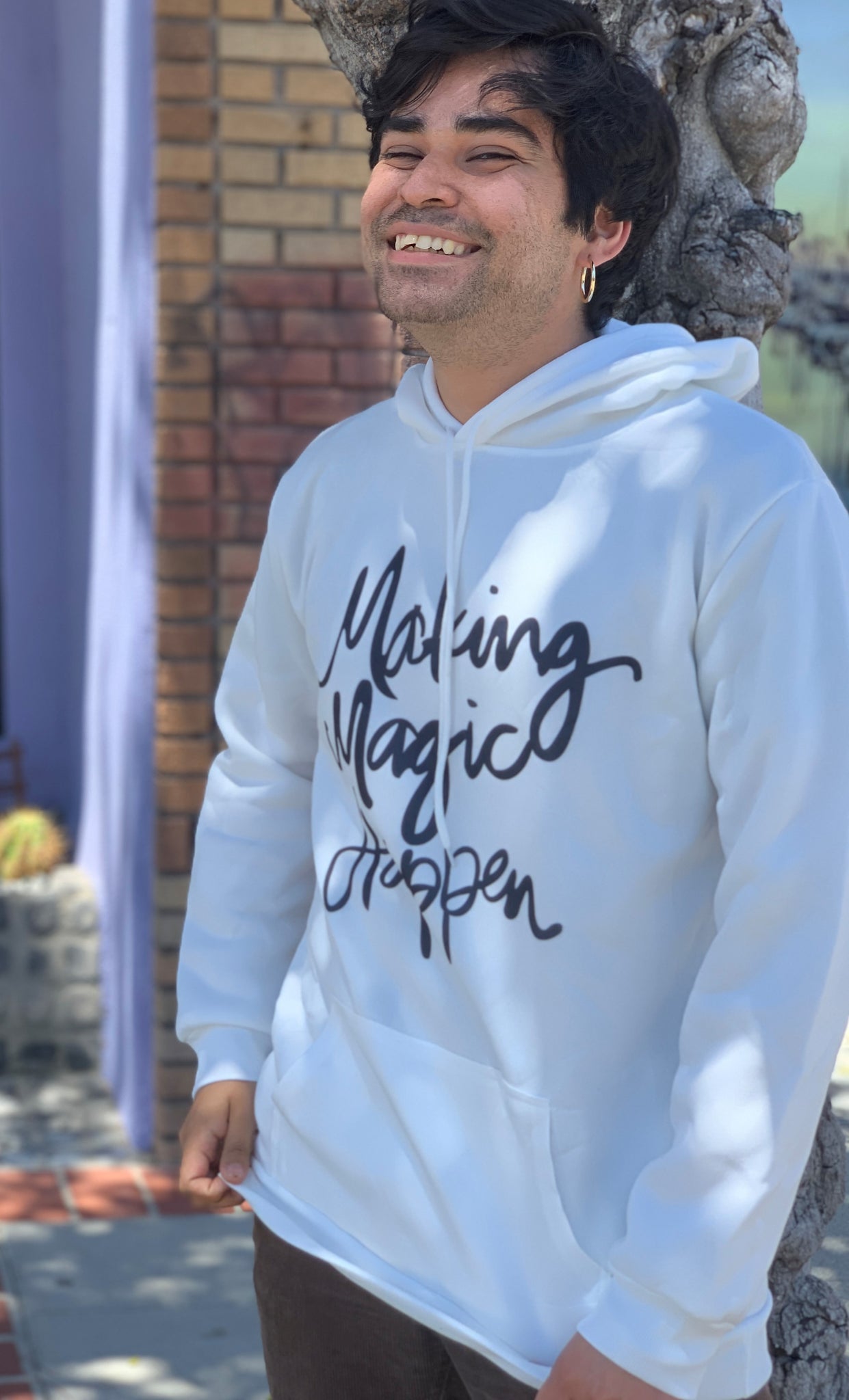 Making Magic Happen Black On White Sweatshirt