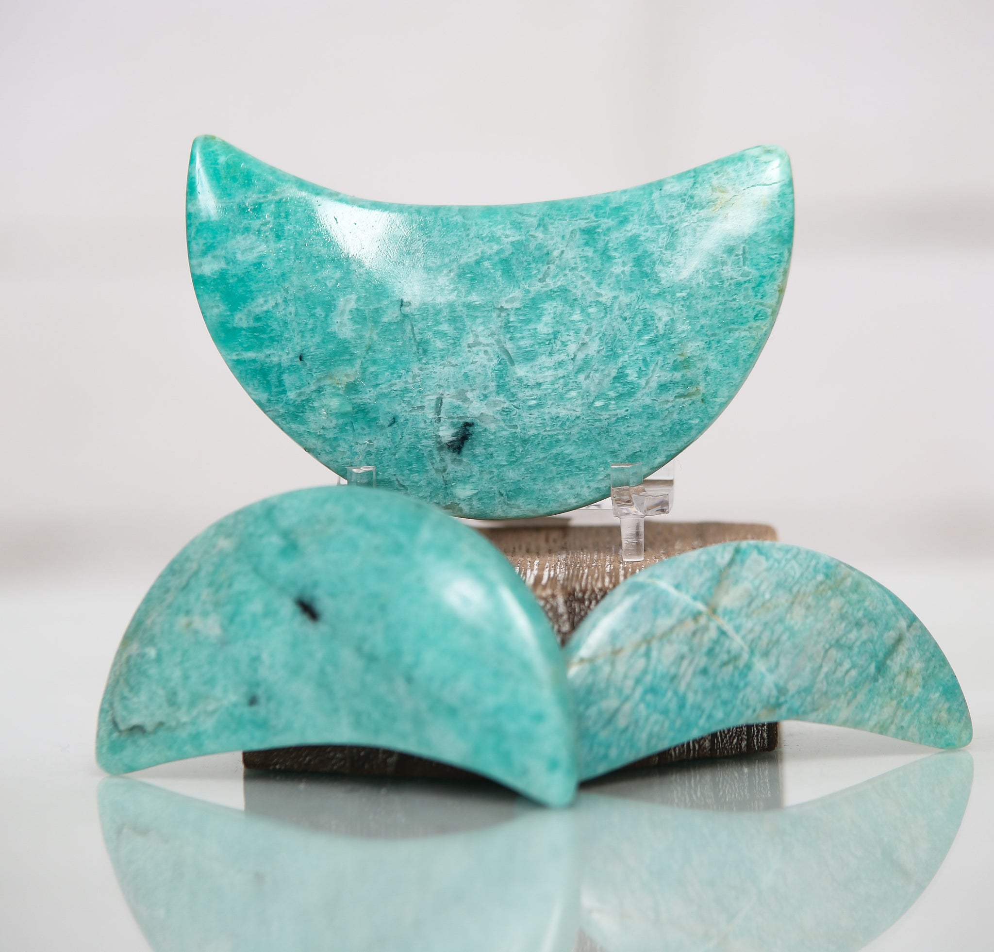 Amazonite Carved Moon - Various Sizes