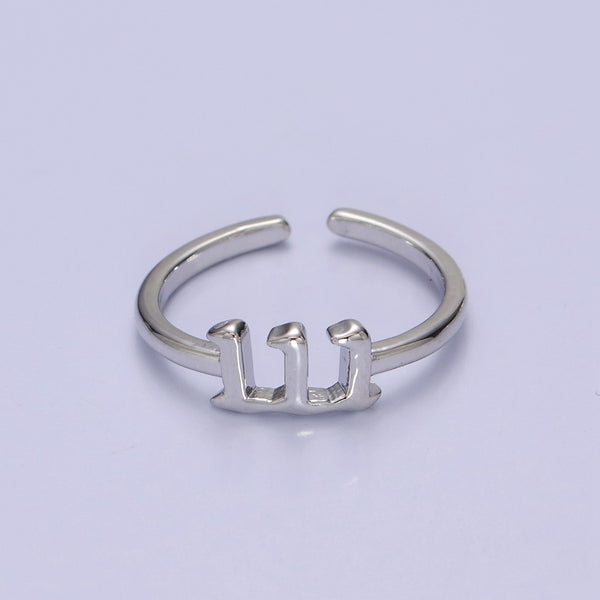 Silver Angel Number Ring