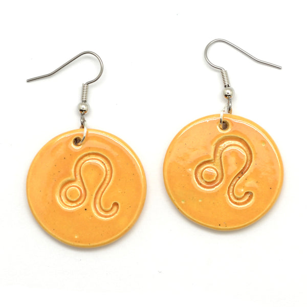 Zodiac Ceramic Glazed Drop Earrings